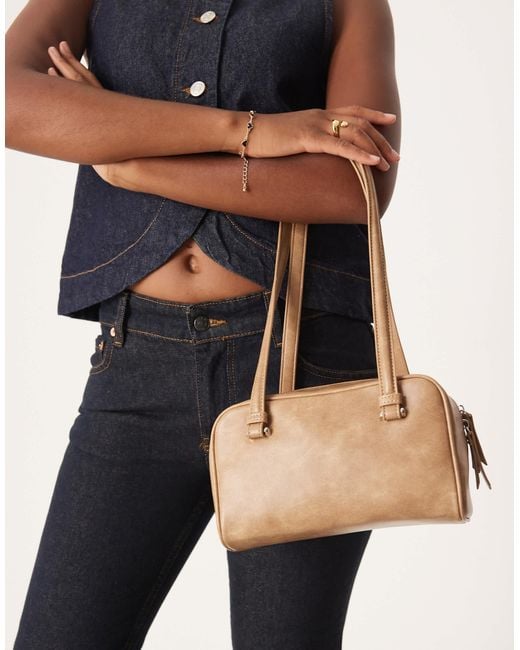 ASOS Black Washed Boxy Bowler Bag