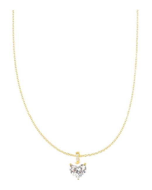 Lovisa White Plated Sterling Cubic Zirconia Heart Necklace