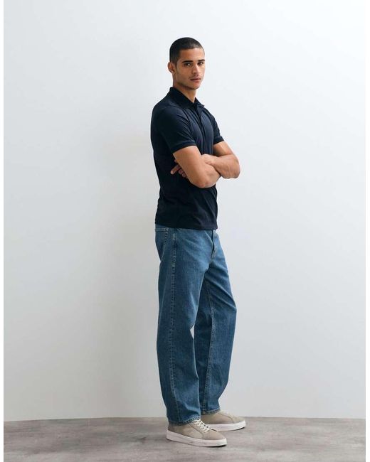 SELECTED Blue Short Sleeve Polo for men