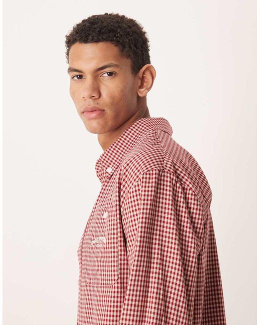 House Of Sunny Gingham Oversized Tailored Shirt for men