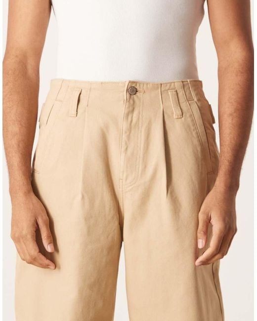 ASOS Natural Barrel Trousers for men