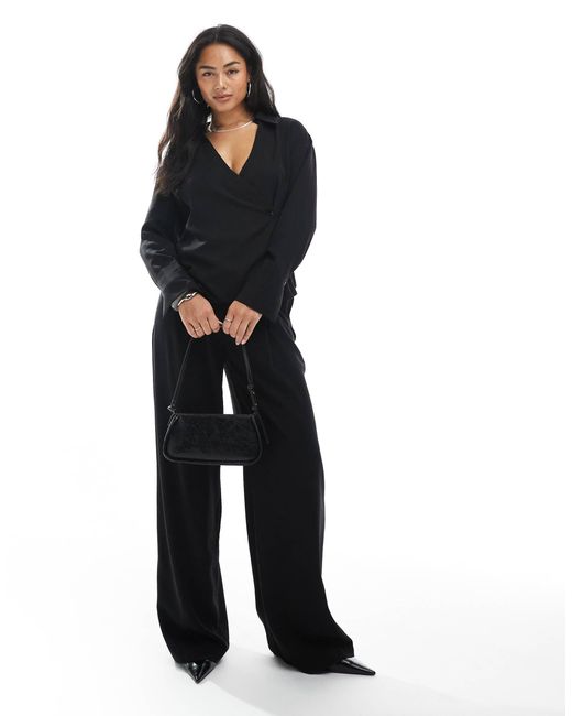 Pantalon dad large d'ensemble en lyocell ASOS en coloris Black