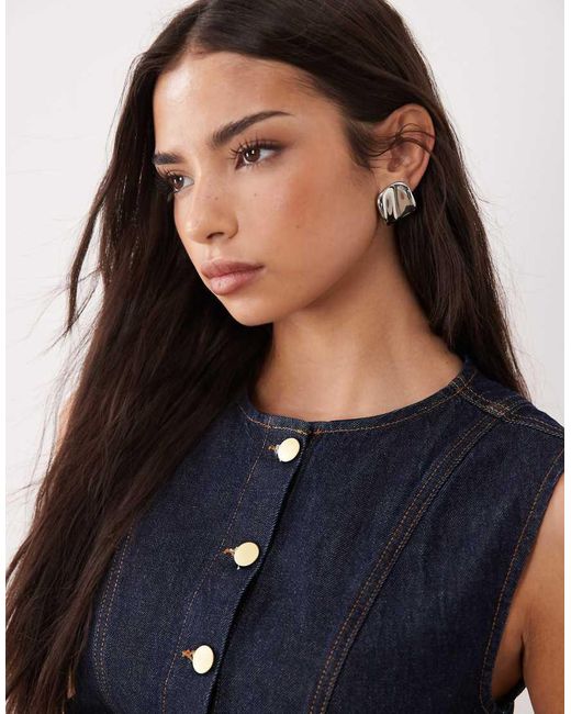 ASOS Blue Denim Long Line Waistcoat