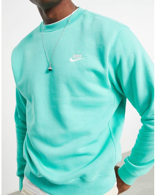 Sudadera color menta claro con cuello redondo Nike de hombre de color Azul  | Lyst