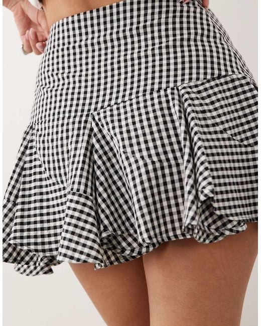 ASOS Gray Diagonal Seam Detail Flippy Mini Skirt