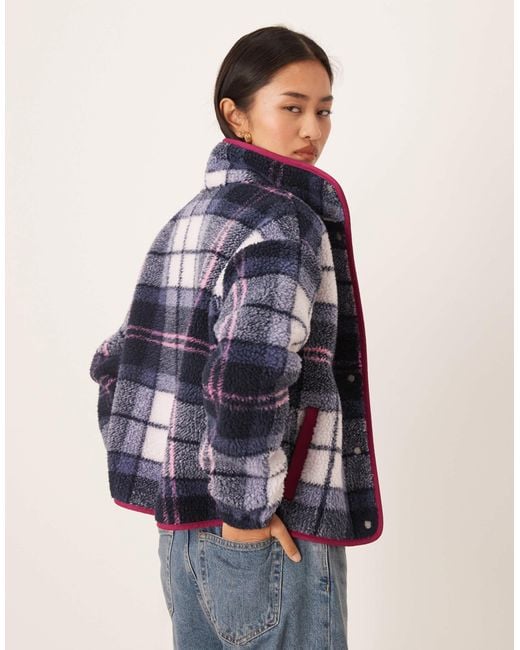 Barbour Blue X Asos Exclusive Tartan Print Fleece