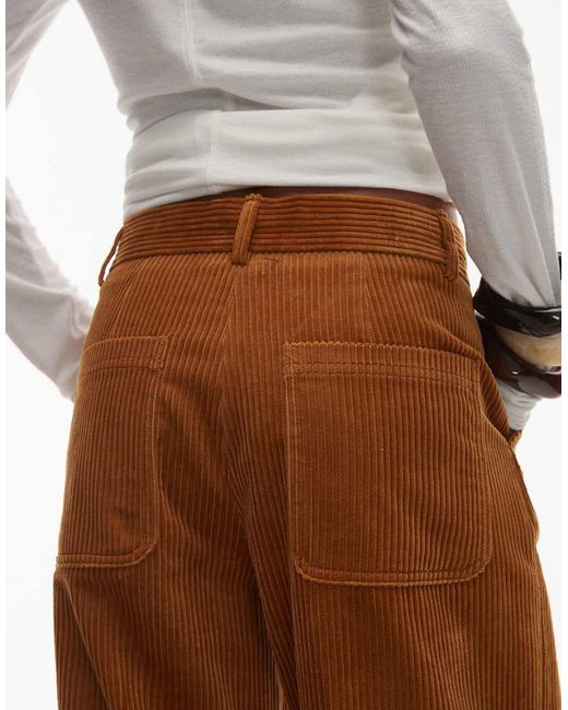 ARKET Brown Wide Leg Cord Trousers With Tailored Waistband