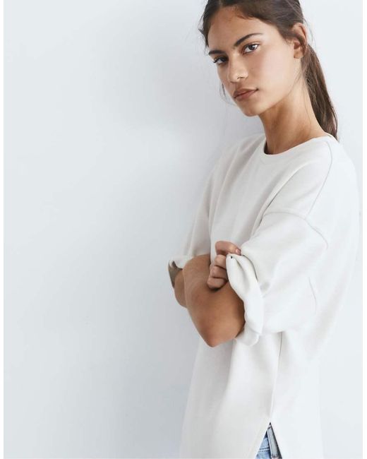 Pull&Bear White Oversize Short Sleeve T-shirt
