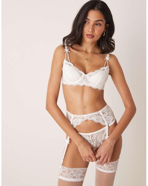 KAT THE LABEL White Agatha Bridal Underwire Bra