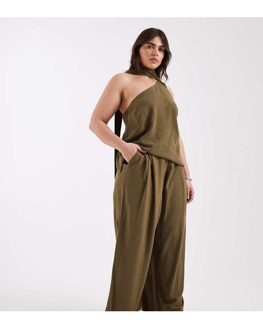 ASOS Green Curve Tailored Relaxed Trousers