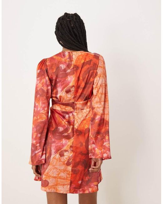 Isabelle Pennington Edmead Orange Isabelle Pennington-Edmead Nevis Satin Kimono Sleeve Mini Dress