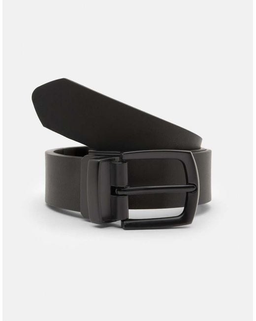 Pull&Bear White Reversible Leather Effect Belt for men