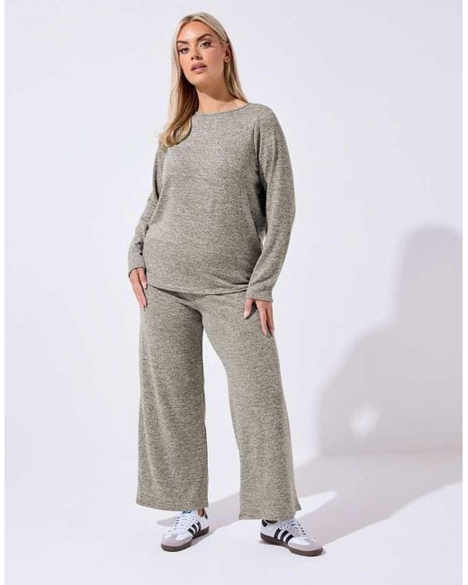 Yours Clothing Gray Long Sleeve Top