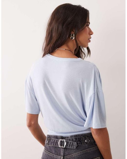 ASOS Gray Cropped Fitted Waist Floaty T-Shirt