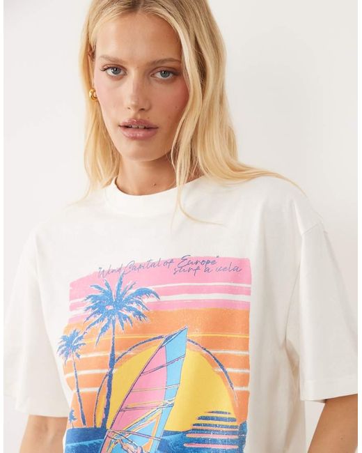 ASOS White Oversized T-shirt With Vintage Tarifa Holiday Graphic