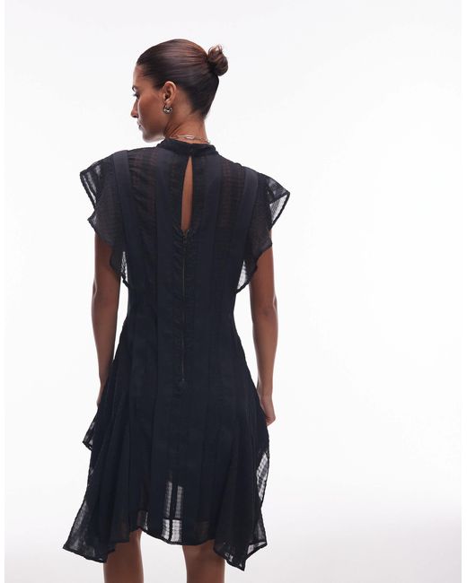 AllSaints Blue – fleur – es kleid mit struktur-design
