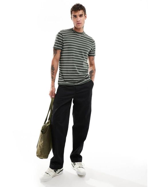 T-Shirt Verde E Bianca A Righe di New Look in Green da Uomo