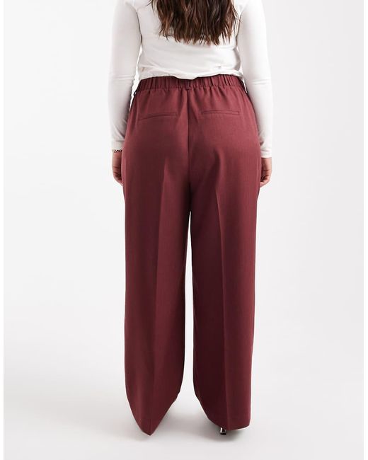 Vero Moda Red Tailo Herringbone Wide Leg Pants