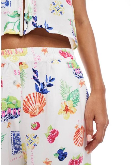 ONLY Short Met Elastische Taille in het White