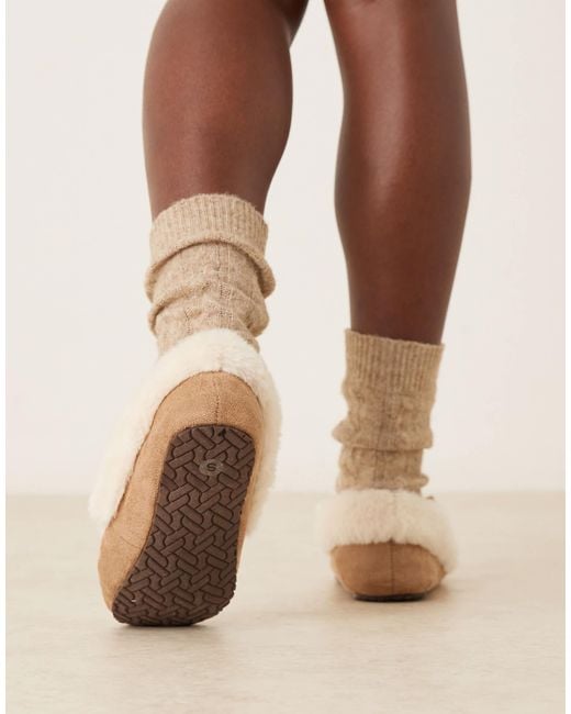 ASOS Natural – zelda – mokassin-hausschuhe aus wildlederimitat