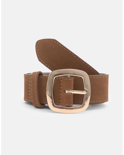 Pull&Bear White – gürtel aus wildlederimitat