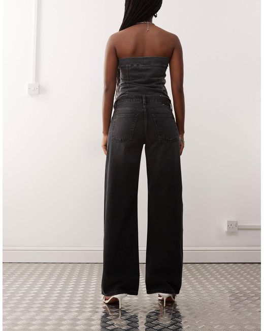 Imoo - jean ample à taille basse - délavé Weekday en coloris Black