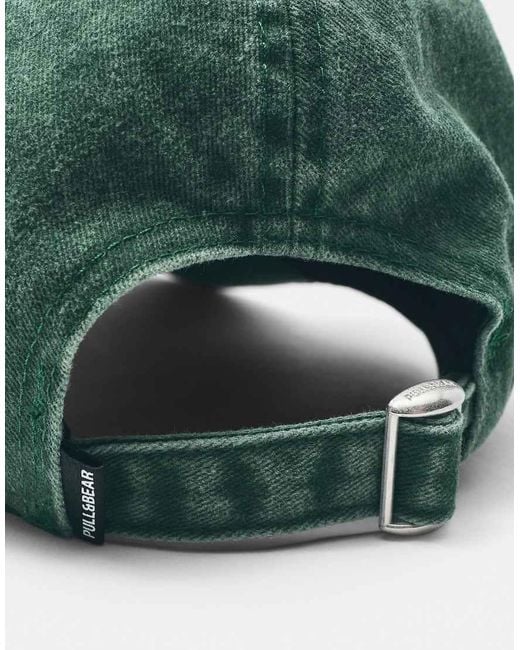 Pull&Bear Green Homeward Bond Embroidered Cap for men