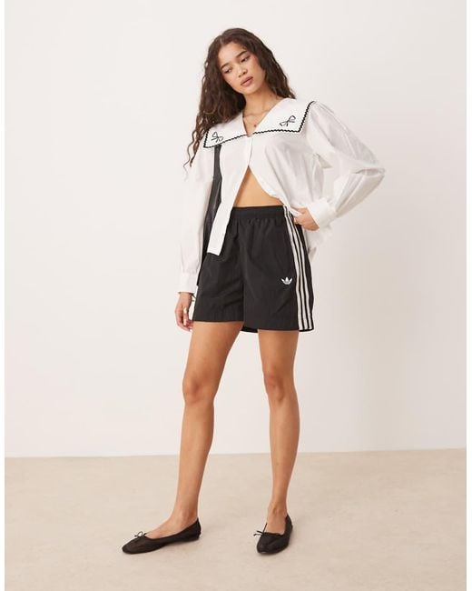 Adidas Originals White Adicolor 3 Stripe Woven Shorts