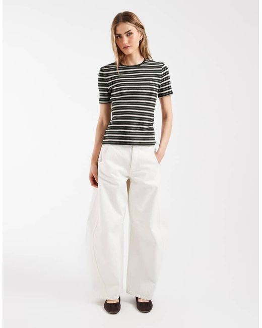 & Other Stories Green Super Soft Rib Slim T-shirt