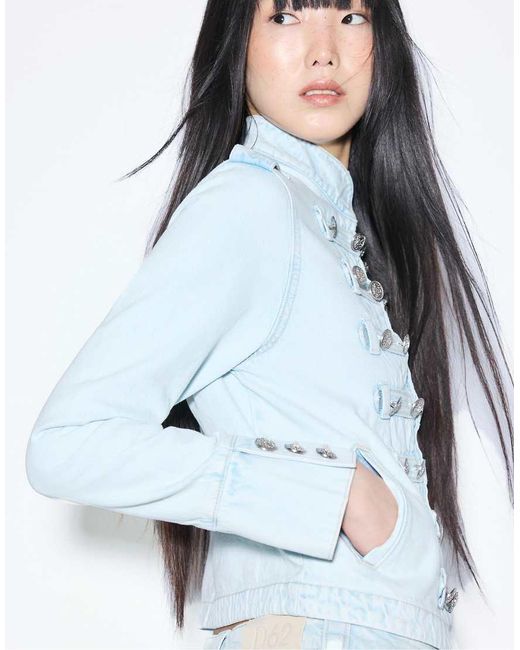 Stradivarius Blue Military Blazer