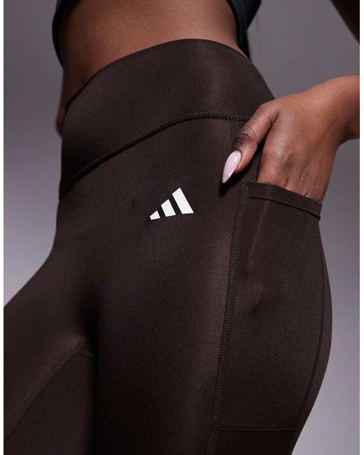 Adidas Originals Brown Adidas Training Optime Essentials 7/8 Leggings