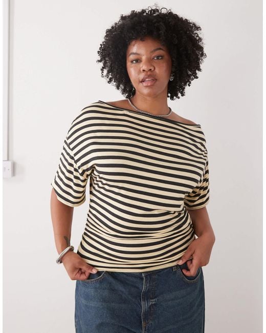 Collusion Gray Plus Off Shoulder Drapey Top