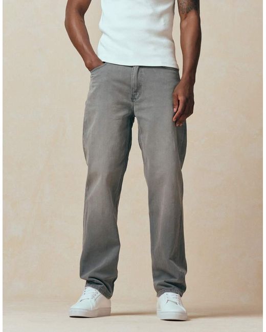 Vaqueros Grises De Corte Recto De ASOS de hombre de color Black