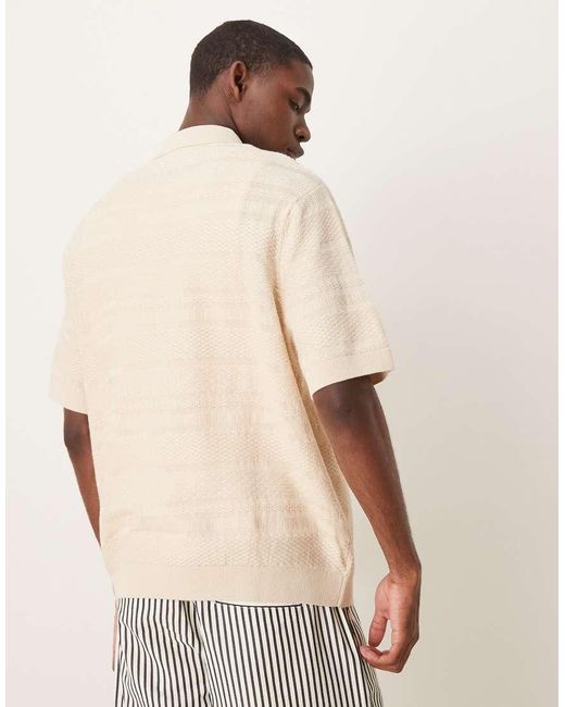 SELECTED Natural Knitted Texture Polo for men