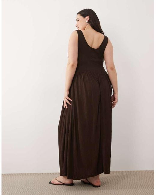 ASOS Black Asos Design Curve Crinkle Button Through Midi Dress