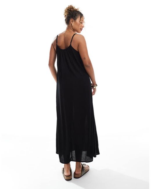 ONLY Black Textured Strappy Maxi Dress