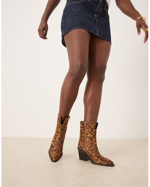 ASOS Brown Remone Heeled Western Boots