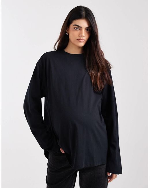 ASOS Blue Asos Design Maternity Long Sleeve T-shirt