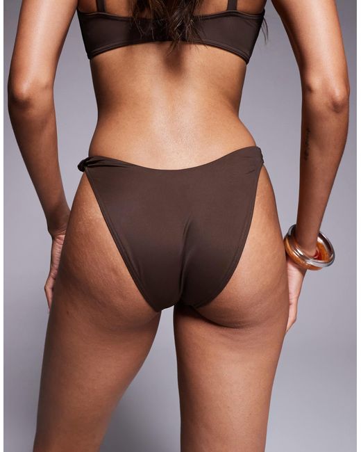 ASOS Black Nina Knot High Leg Bikini Bottom