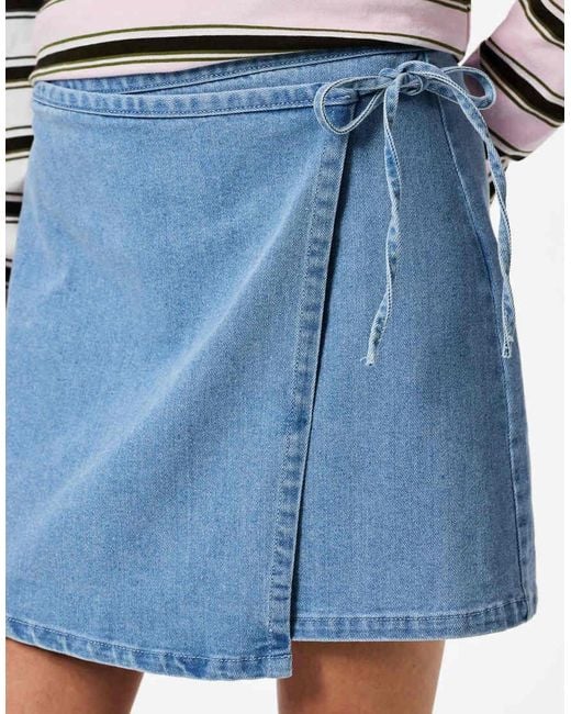 Pieces Blue Mini Skirt
