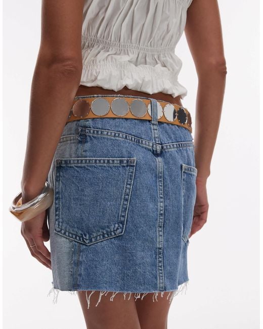 Mango Blue Mirror Detailed Belt