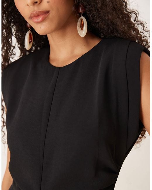 Mango Black Sleeveless Flared Jumpsuit