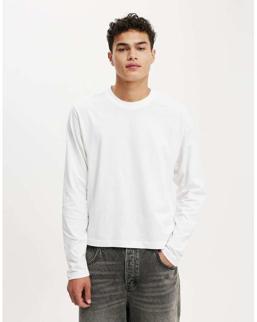 Cotton On White Cotton On Cropped Fit Long Sleeve for men