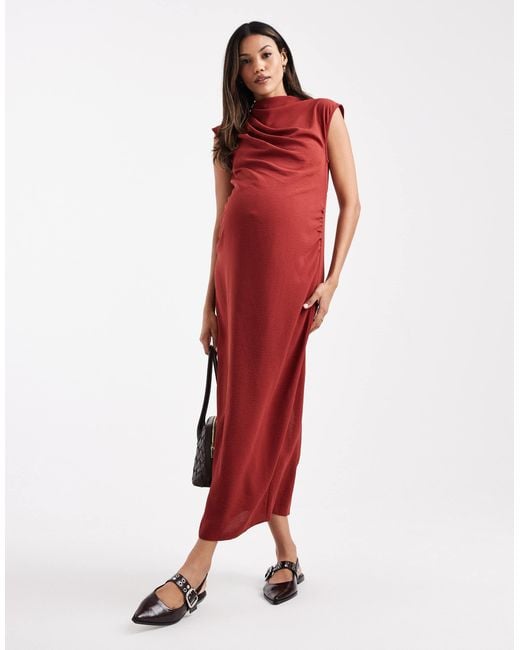 ASOS Red Asos design maternity – hochgeschlossenes, ärmelloses midikleid