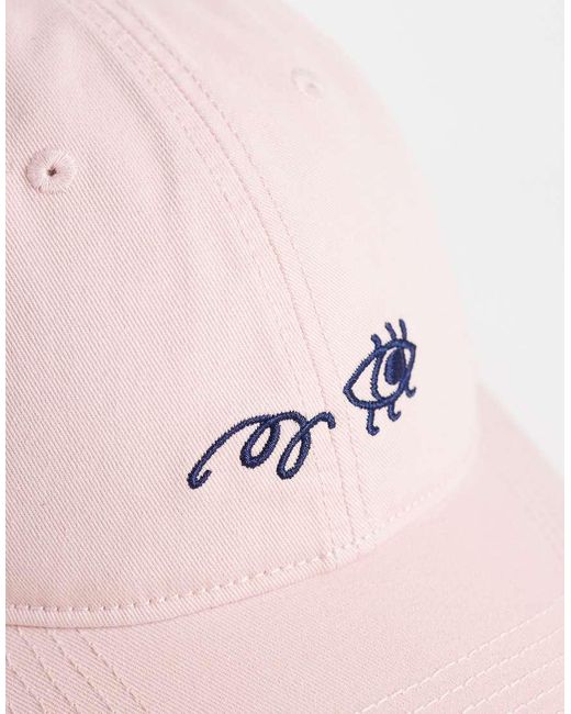 ARKET Pink Cafe Cap With Eye Embroidery