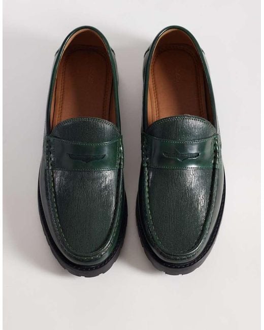 ASOS Green Penny Loafers for men