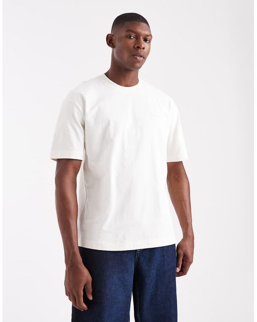 Hollister White Boxy Oversized Short Sleeve Micro Logo T-shirt for men