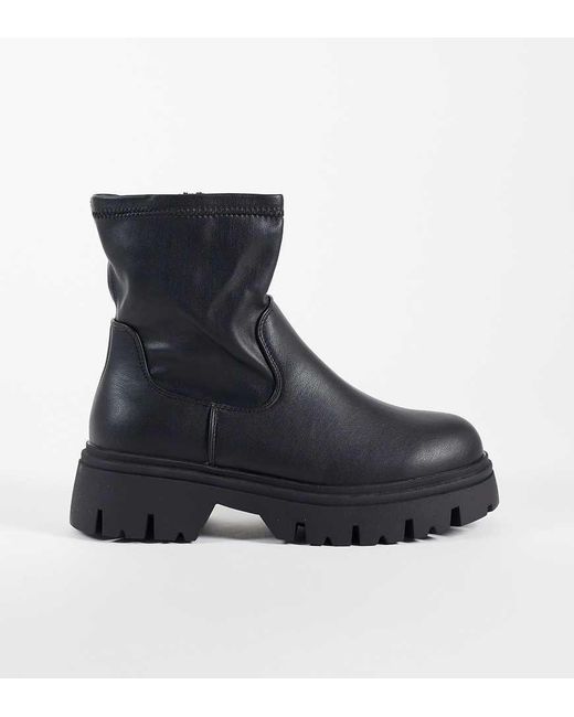 SEQWL Wide Fit Blue Twirl Chunky Sock Boots