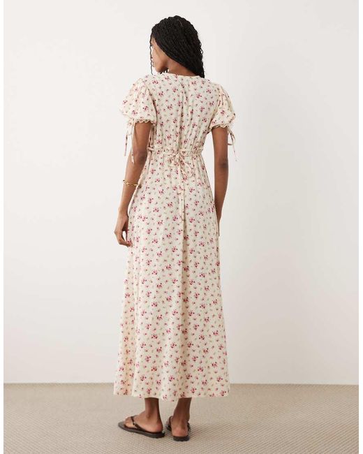 Miss Selfridge Natural Button-through Maxi Tea Dress