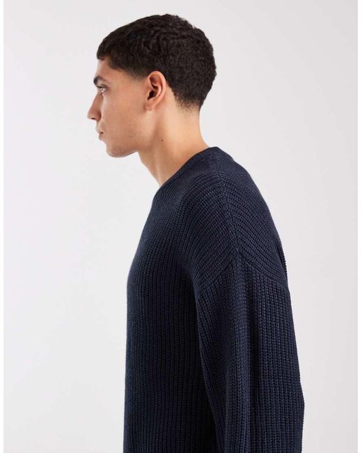 Jack & Jones Blue Oversize Chunky Knit Jumper for men